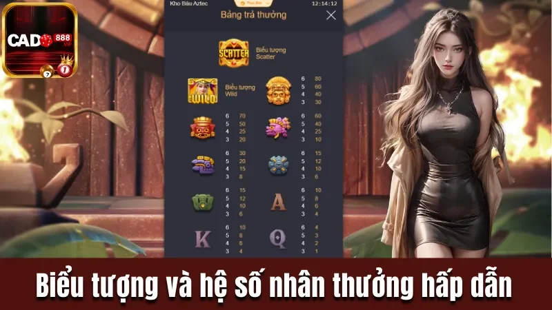 Các biểu tượng và hệ số nhân thưởng hấp dẫn