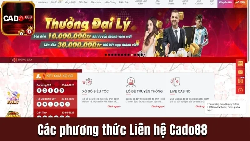 Các phương thức Liên hệ Cado88 mà người chơi cần nắm