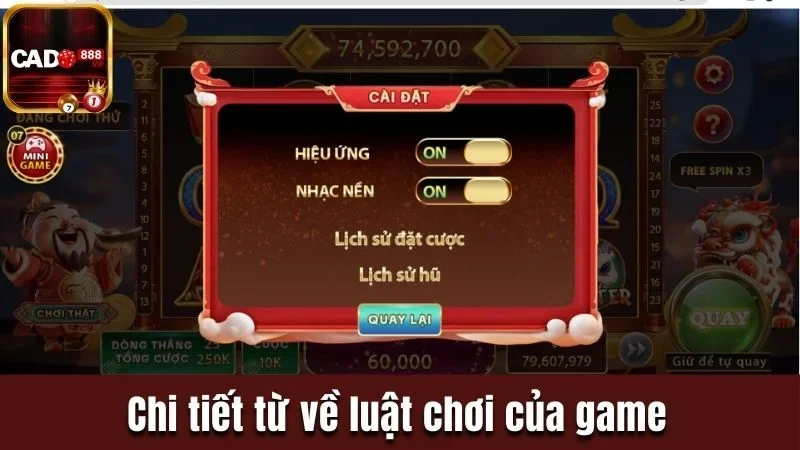 Chi tiết từ về luật chơi của game