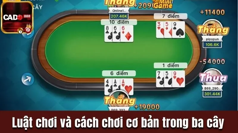 Luật chơi và cách chơi cơ bản trong ba cây