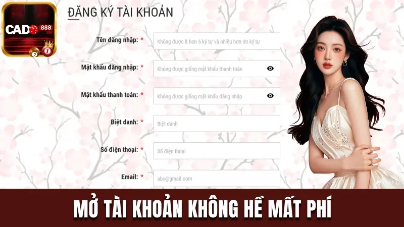 Mở tài khoản Cado888 không hề mất phí 