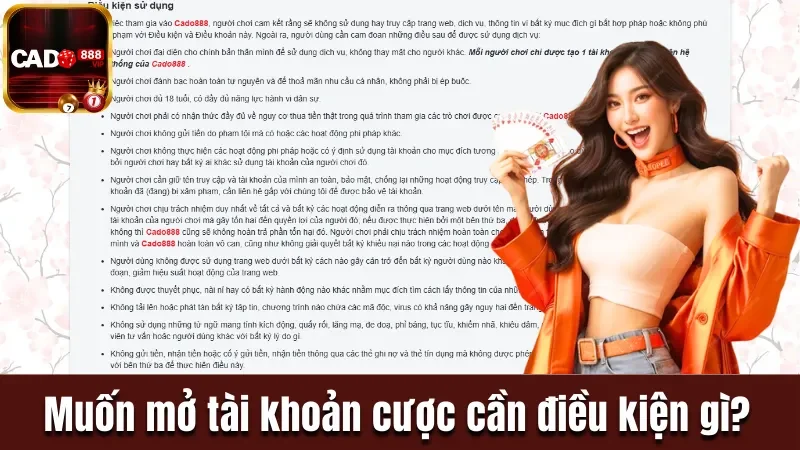 Những điều kiện cần có khi đăng ký Cado888 